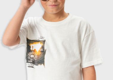 Μπλούζα με τύπωμα για αγόρι - Εκρού 13-225034-5 - energiers - 