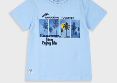 Μπλούζα με τύπωμα για αγόρι - ΓΑΛΑΖΙΟ 12-225131-5 - energiers - 