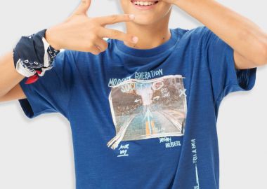 Μπλούζα με τύπωμα για αγόρι - ΙΝΤΙΓΚΟ 13-225032-5 - energiers - 