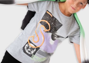 Μπλούζα με τύπωμα για αγόρι - ΜΕΛΑΝΖΕ 13-225027-5 - energiers - 