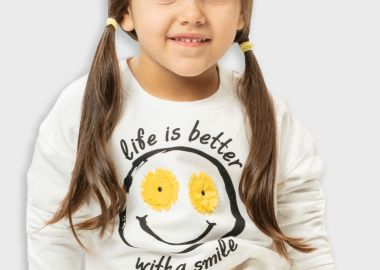 Μπλούζα με τύπωμα για κορίτσι - Εκρού 15-225306-5 - energiers - 