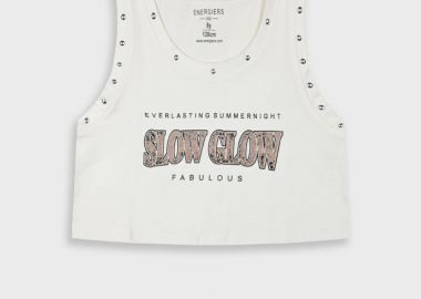 Μπλούζα με τύπωμα για κορίτσι - Εκρού 16-225245-5 - energiers - 