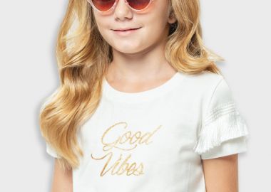 Μπλούζα με τύπωμα για κορίτσι - ΚΡΕΜ 16-225213-5 - energiers - 