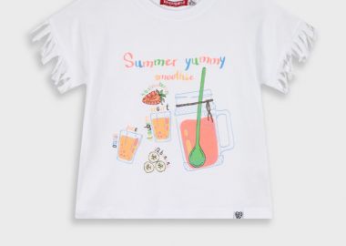 Μπλούζα με τύπωμα για κορίτσι - Λευκό 15-225333-5 - energiers - 