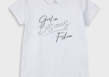 Μπλούζα με τύπωμα για κορίτσι - Λευκό 16-225232-5 - energiers - 