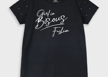 Μπλούζα με τύπωμα για κορίτσι - ΜΑΥΡΟ 16-225232-5 - energiers - 