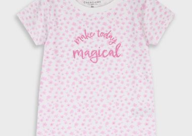 Μπλούζα με τύπωμα για κορίτσι - Ροζ 15-225319-5 - energiers - 