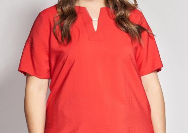 Μπλούζα με v λαιμόκοψη και διακόσμηση -  - 