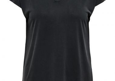 Μπλούζα με v-neck λαιμόκοψη σε μαύρο χρώμα -  - 