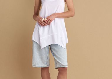 Μπλούζα μονόχρωμη ασύμμετρη - 5206634996688 -  - 