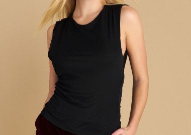 Μπλούζα ντραπέ με στρας - 5206179052009 -  - 