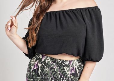Μπλούζα off-shoulder washed ανάγλυφο -  - 
