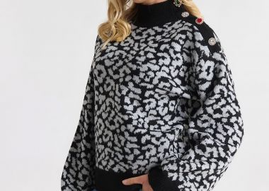 Μπλούζα Πλεκτή Animal Pattern & Κουμπιά -  - 