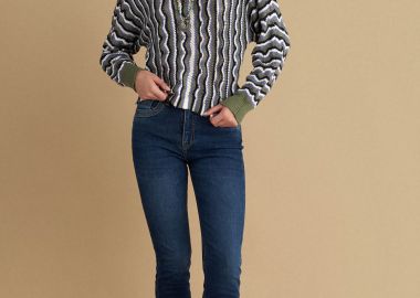 Μπλούζα πλεκτή εμπριμέ - 5206634963994 -  - 