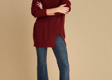 Μπλούζα πλεκτή μακριά με ασημί λεπτομέρεια - 5206634993304 -  - 