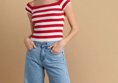 Μπλούζα πλεκτή μαρινιέρα αμάνικη - 5206634964342 -  - 