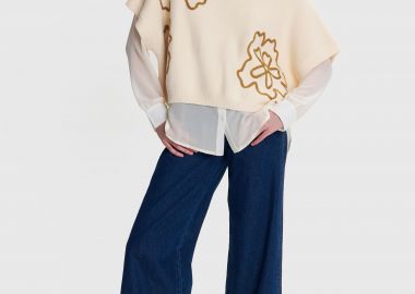 Μπλούζα πλεκτή με ανάγλυφες λεπτομέρειες - 5206634991959 -  - 