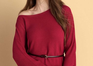 Μπλούζα πλεκτή με ανοιχτή λαιμόκοψη - 5206179079297 -  - 