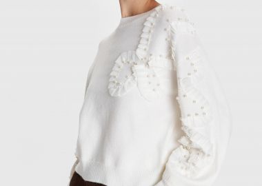 Μπλούζα πλεκτή με διακοσμητικές πέρλες - 5206634991461 -  - 