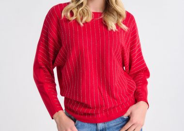 Μπλούζα Πλεκτή Με Λεπτομέρειες Στρας -  - 