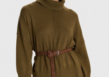 Μπλούζα πλεκτή με loose λαιμό - 5206634987624 -  - 