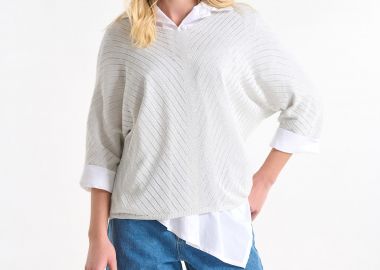 Μπλούζα Πλεκτή Με Λούρεξ Και Διακριτική Λάμψη -  - 