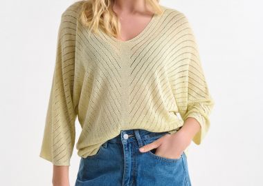 Μπλούζα Πλεκτή Με Λούρεξ Και Διακριτική Λάμψη -  - 