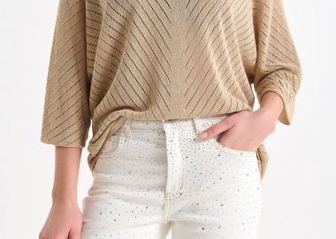 Μπλούζα Πλεκτή Με Λούρεξ Και Διακριτική Λάμψη -  - 