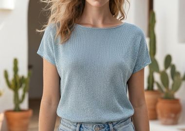 Μπλούζα Πλεκτή Με Λούρεξ Σε Χαλαρή Γραμμή -  - 