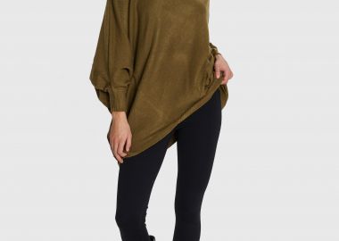 Μπλούζα πλεκτή με μανίκι νυχτερίδα - 5206634987587 -  - 