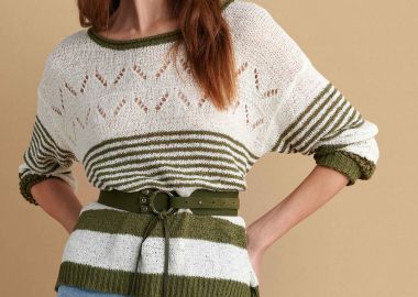 Μπλούζα πλεκτή με ριγέ σχέδιο - 5206634915320 -  - 