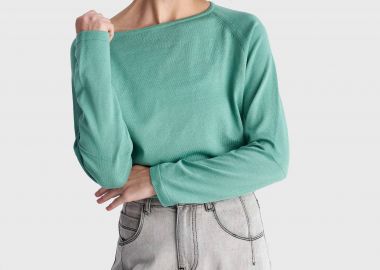 Μπλούζα πλεκτή με στρογγυλή λαιμόκοψη - 5206179060820 -  - 