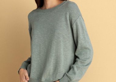 Μπλούζα πλεκτή με στρογγυλή λαιμόκοψη - 5206179079358 -  - 