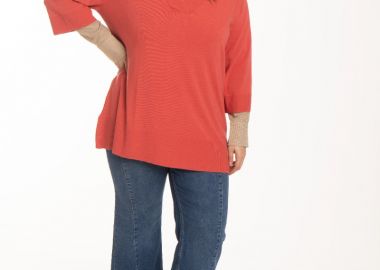 Μπλούζα πλεκτή σε χρώμα εκάι -  - 