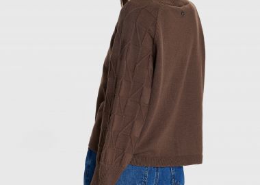 Μπλούζα πλεκτή ζιβάγκο με λεπτομέρεια στα μανίκια - 5206634996497 -  - 