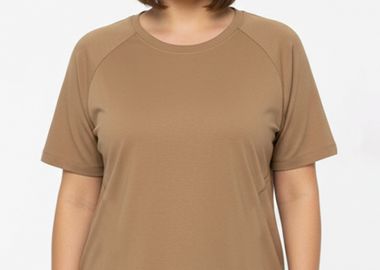 Μπλούζα plus size cupro με ρεγκλάν μανίκια σε μπεζ χρώμα -  - 