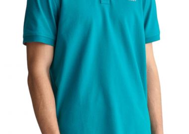 Μπλούζα Polo Gant Contrast Pique Rugger Με Logo 2062026-340-OCEAN TURQUOISE Ανδρικό - Gant - 
