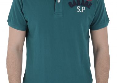 Μπλούζα Polo Garage Fifty 5 Με Απλικέ Κεντημένα Γράμματα GM145-4115-PESTO Ανδρικό - Garage Fifty 5 - 