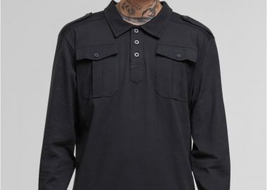 Μπλούζα Polo Μακρυμάνικη Willis BD4203-00007 Brandit Black - Brandit - 
