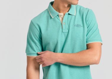 Μπλούζα polo σε μελανζέ ύφασμα - FUNKY BUDDHA - 