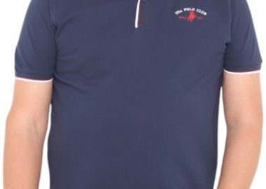 Μπλούζα Polo USA POLO CLUB Sleeve Polo-Shirt 1004-NAVY Ανδρικό - USA POLO CLUB - 