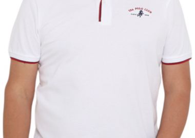 Μπλούζα Polo USA POLO CLUB Sleeve Polo-Shirt 1004-WHITE Ανδρικό - USA POLO CLUB - 