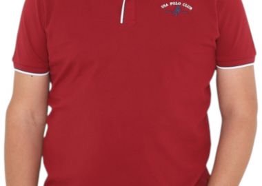 Μπλούζα Polo USA POLO CLUB Sleeve Polo-Shirt 1004-WINE Ανδρικό - USA POLO CLUB - 