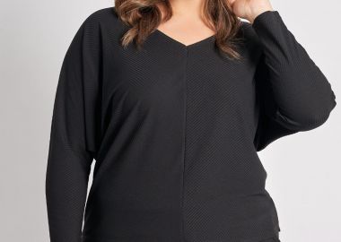 Μπλούζα ριπ με V -  - 