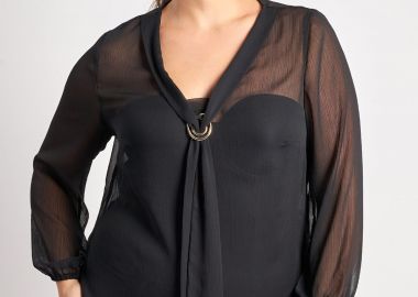 Μπλούζα σιφόν με διακόσμηση -  - 