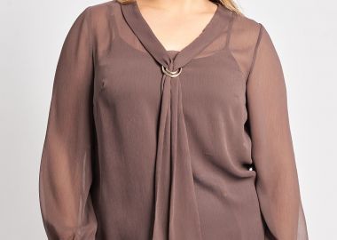 Μπλούζα σιφόν με διακόσμηση -  - 