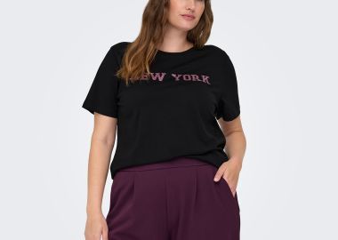 Μπλούζα t-shirt Carzafiro με στάμπα New York - ONLY CARMAKOMA - 