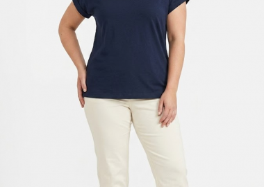 Μπλούζα V με ζαπονέ μανίκια με ρεβέρ Plus Size -  - 