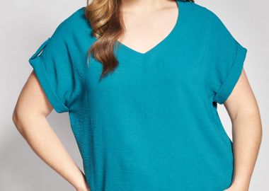 Μπλούζα washed κοντομάνικη με κουμπί -  - 