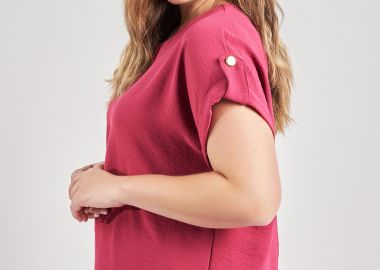 Μπλούζα washed με ρεβέρ και κουμπί -  - 